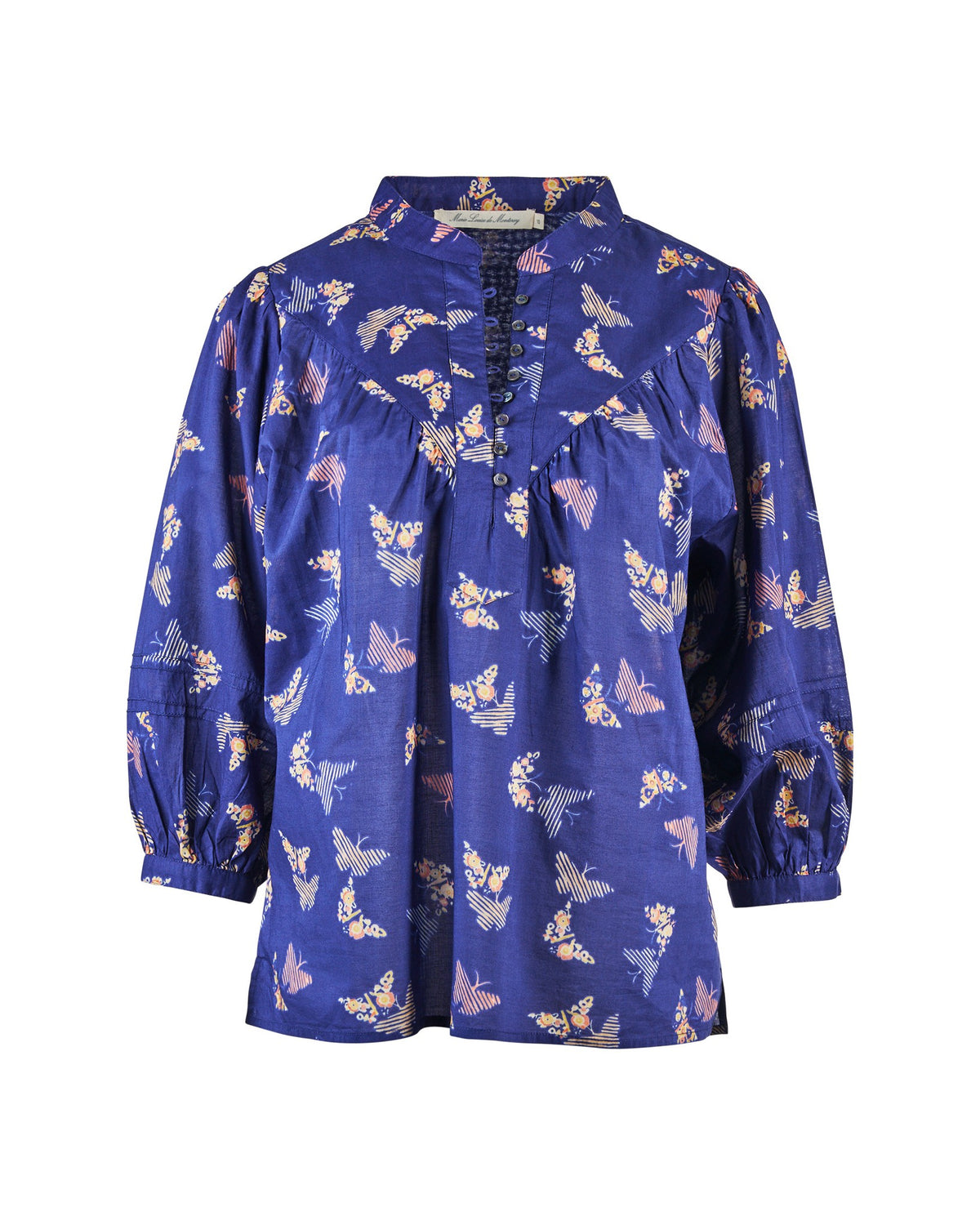 Marais Blouse in Mica Print/Blue