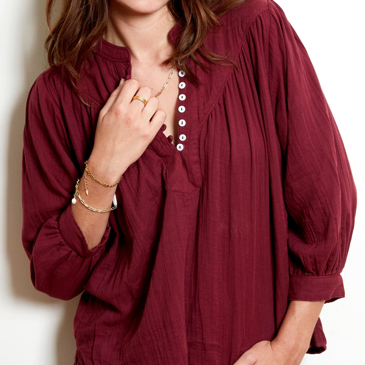 Marais Blouse - Burgundy