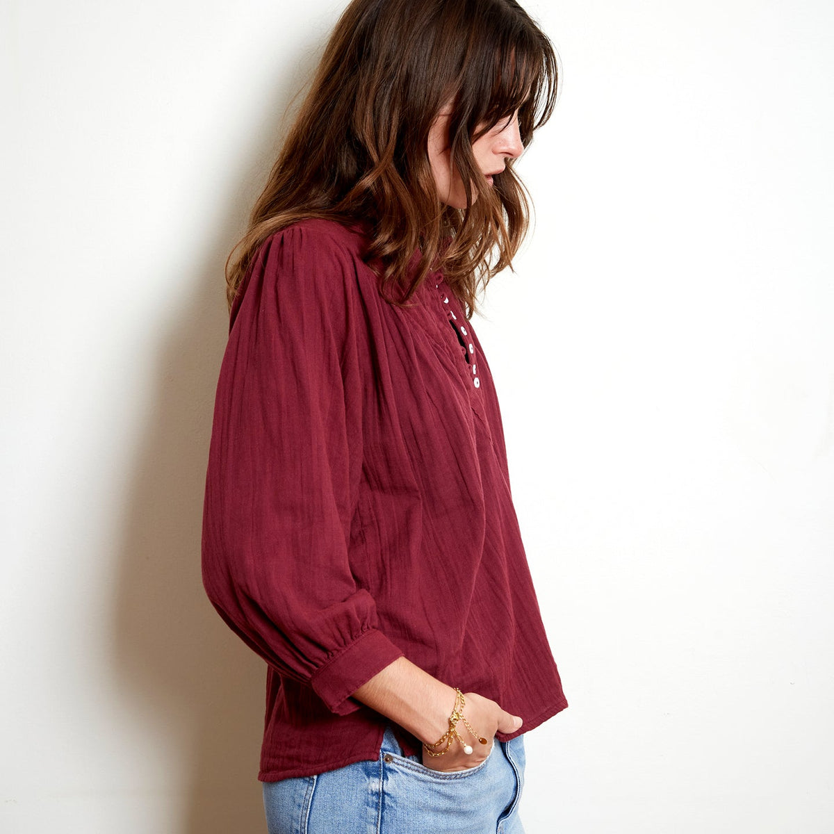 Marais Blouse - Burgundy