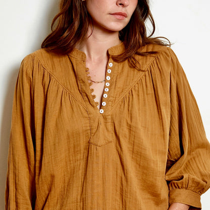Marais Blouse in Tan