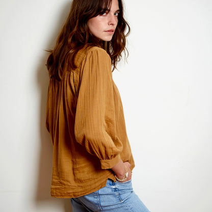 Marais Blouse in Tan